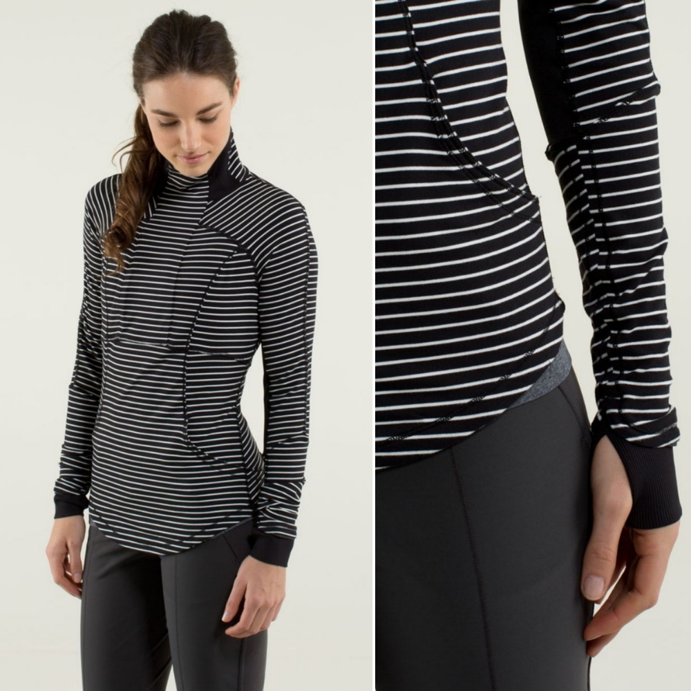 Lululemon Base Runner 1/2 Zip In Parallel Stripe … - image 1